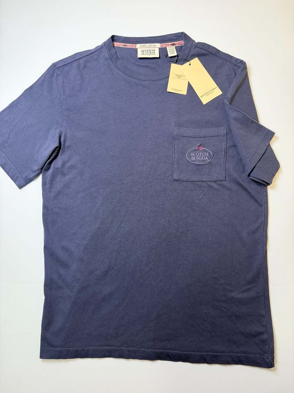 NWT Scotch & Soda Amsterdam Men’s Pocket T-Shirt Size M Navy Blue Cotton Tee